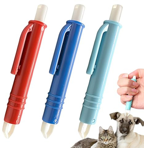 Strumento di estrazione di zecche per cani, 3 pezzi pinze per zecche per peli di cane, multifunzionali per la cura degli animali, strumento di pulizia rapida portatile per esterni, viaggi e