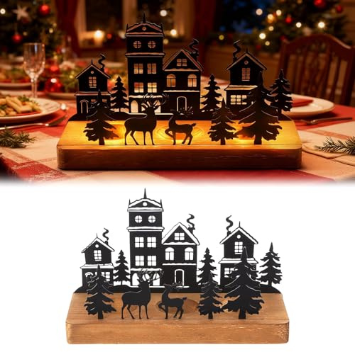 ZoneYan Ljushållare, adventskrans, juldekoration, ljushållare, ljusstake, metall, modern, ljusbricka med trähållare, bord, adventsdekoration för gör-det-själv adventskransdekoration, jul, ljustallrik
