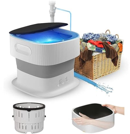 Lave-linge portable, mini-lave-linge pliable, 2 en 1, pour vêtements de bébé, sous-vêtements, camping, camping-car, voyage (violet)