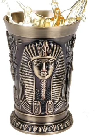 Nudorpn Vintage shotglas | 30 ml zinklegering vintage egyptiska stenkannor, snaps ölmugg – för tequila whisky krist familj vänner party hem semester helg halloween häxa