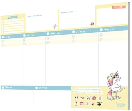 Planificador semanal Pedrita Parker A4, Foficornio - Weekly planner en Español Sin Fecha: Organizador semanal [52 hojas de Alto Gramaje]