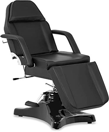 Physa Bergamo Black Kosmetikliege hydraulisch Kosmetikstuhl höhenverstellbar Behandlungsliege Therapieliege (schwarz, bis 200 kg, Kunstleder)
