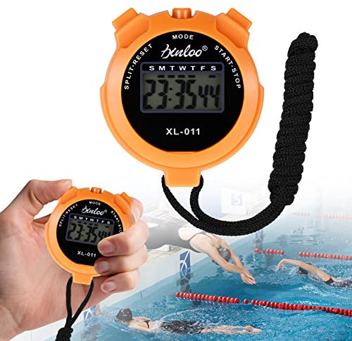 Sport Stoppuhr Digitale Stoppuhr Stoppuhr Mit Pfeife Stoppuhr Sport Digital Infache Stoppuhr Großer Tragbarer Chronograph Timer Stoppuhr Wecker Digital Stoppuhr Für Sports Training (orange)