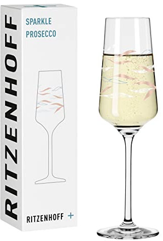 Ritzenhoff 3441004 Verre à Prosecco 200 ml - série Sparkle motif n° 10 avec jardin marin, multicolore - Made in Germany