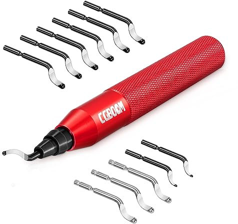 CGBOOM Ebavureur Outil D'ébavurage, Burr Remover avec 10 Lames en 3 Modèles, 360 ° Rotatif Deburr Lames, Ébavureur pour impression 3d, Resine Epoxy, Aluminium, Cuivre Acier Métal et Plastique