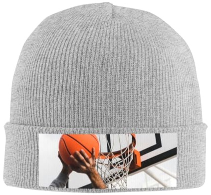 TRESILA Bonnet tricoté élégant pour homme et femme - Bonnet chaud en acrylique - Doux et épais - Ballon de basket-ball, Ballon de basket, taille unique