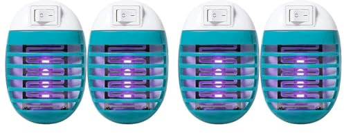 Set med 4 elektriska flugfångare för inomhusbruk, elektrisk insekticid, myggskydd, anti-mygglampa, flugdödare med UV- , professionell elektrisk flugskydd
