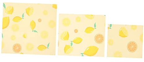 Healeved 3pcs Beeswax Food Wrap Reusable Beeswax Cloth for Fresh-Keeping Bread Cheese Sandwich