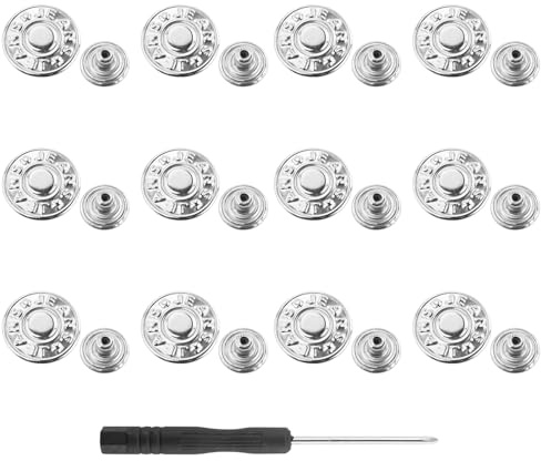 12 Botones de Repuesto Ajustables, botones para vaqueros, botones desmontables vaqueros, metal, 17 mm, para Pantalones, Mezclilla Sin Costura, Vaqueros, Pantalones Ajustados