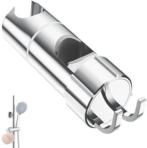 SURFOU Duschkopfhalterung ohne Bohren, Duschhalterung für Duschkopf & Duschstange, Halterung Verstellbar für Stange 25mm, Duschbrause Halter Brausehalter Handbrause Brausehalterung