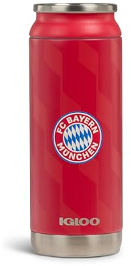 IGLOO FC Bayern München Thermoflasche 450 ml – doppelwandige Edelstahl‑Isolierflasche, robust, auslaufsicher & langlebig – offizieller Fanartikel für Stadion, Büro, Camping & Outdoor‑Events