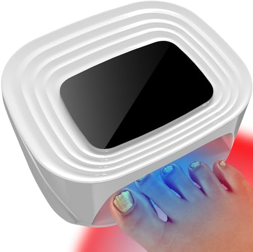 iKeener Dispositivo láser inalámbrico de hongos en las uñas, Aprobación FDA, Limpieza y onicomicosis,15*470nm Luz azul+24*650nm Luz Roja,Sesiones ajustables de 3/5/7/10 minutos, Removedor de uñas
