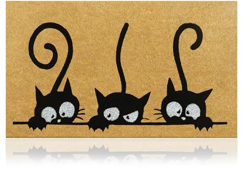 Felpudo CatGuard de Fibra Coco - 70x40cm - Felpudos Antideslizantes - Felpudos Originales para la Entrada a Casa, Pasillos, Puertas de Exterior - Accesorios para el Hogar - Material Resistente
