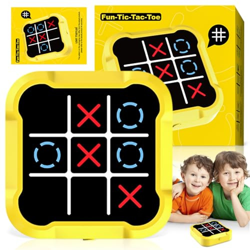 Gioco Tic Tac Toe, Tris Elettronico Tic Tac Toe, Gioco Tris Elettronico, Console Portatile per Puzzle 3 In 1, Gi-oco Elett-ronico Portatile Educativo, Giochi da Viaggio Portat-ili per Bambini e Adulti