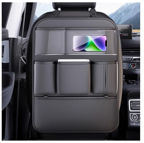 Organizador Asiento Trasero Coche para Suzuki Ignis 2020 2020-2025, Protector Antipatadas para El Asiento Trasero, Almacenamiento para Tabletas Impermeable Protector Asiento Coche(Black,One storage)