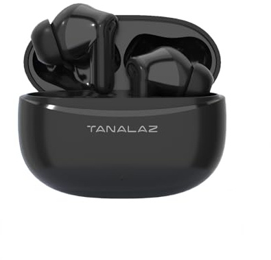 TANALAZ I1 Auricolari Wireless Cuffie Bluetooth 6.0 in auricolari, Cancellazione Attiva Rumore con Custodia di Carica, 4 Mic ENC cancellazione del rumore, Suono HiFi Intrauricolari per iPhone/Android