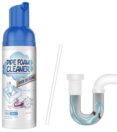 Disgorgante per Scarichi in Schiuma 60ml, Detergente per Scarico,Stura Lavandini e Tubi Schiumogeno ad Azione Rapida,per Cucina,Lavabo,WC,Vasche