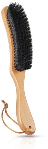 Clothes Brush - ShiningUU Boar Bristle Lint Remover, Fluff Remover for Clothes Boar Bristle Lint Brush for Suits, Cashmere, Wool, Velvet, Suede | Large Beech Handle for Home & Travel (Black)​