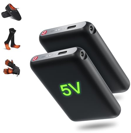 Rtdep Heated Slipper Extended battery, 5V 5000mAh Rechargeable Lithium Polymer Battery for Heated Gloves Scarves, Socks(Battery without Gear Control)