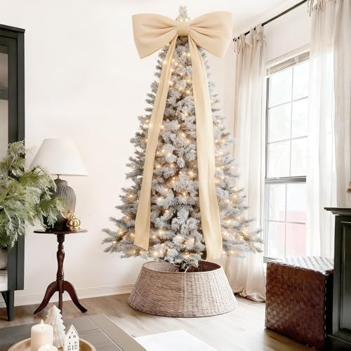 Lazo Navideño Extra Grande 180x50cm | Decoraciones Navideñas Lazos De Terciopelo | Lazos Gigantes Para Copas De Árbol De Navidad, Corona Para El Hogar, Decoraciones Para Fiesta De Boda Y Cumpleaños