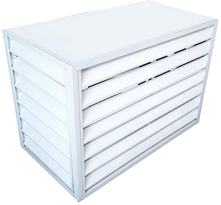 Outdoor Air Conditioner Cover, Water-Resistant Windproof Fence, Noise Reduction Radiator Cover for AC Units, Hail Protection, Brown Flat Roof, Size 100