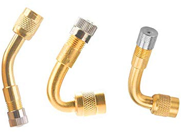 aqxreight Valve de Pneu à Air en Laiton à 135 Degrés, Tige de Valve Schrader avec Adaptateur d'extension pour Voiture, Camion, Moto avec Capuchon d'étanchéité à la Poussière et de qualité (135)