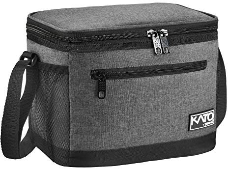 Kato Tirrinia Insulated Lunch Bag 8L(15 Cans) for Adult & Kids, Leakproof Compartment Lunch Cooler Tote- Foldable Lightweight Food Container for Work, School, Camping, Picnic, Fishing (Grey)