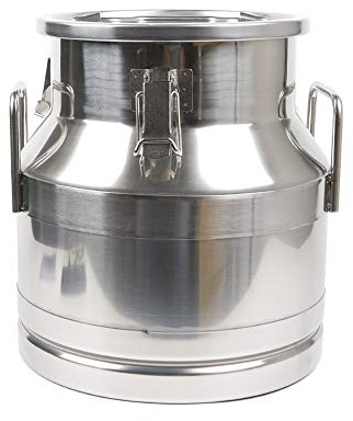LOYALHEART 12L/3.2 Gallon 304 Stainless Steel Milk Can, Heavy Duty Milk Transport Jug for Storage and Transportation