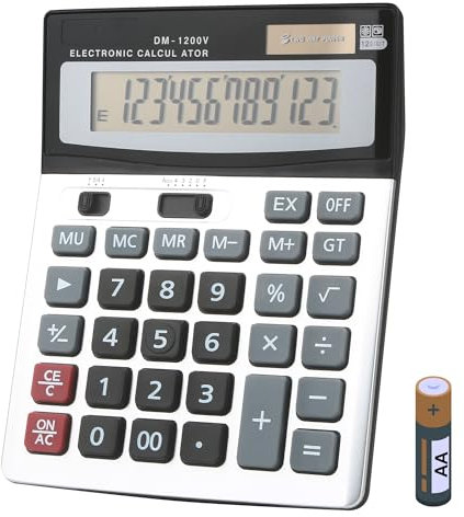 Bimormat Taschenrechner Große Tasten Geschäft Standard Taschenrechner Dual-Power (Solar und Batterie) Tischrechnerfür Büro, Zuhause, Schule(Silbe)