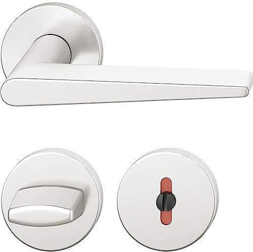 FSB Drückergarnitur 12 1005 ASL auf Rosette WC DIN, Aluminium silber eloxiert