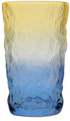 Pavilion Gift Company - Flip Flops - Yellow & Blue Ombre 12.5 oz Pint Glass Beach House Kitchen Drinkware