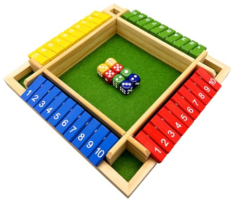 KSBBHDS 1 Unidades Juegos en Caja Cerrada, Juegos De Mesa De Madera, Juguetes Para 4 Jugadores, Juegos De Números Coloridos, Juegos Divertidos En Cuatro Lados, Juegos Para Adultos Y Niños