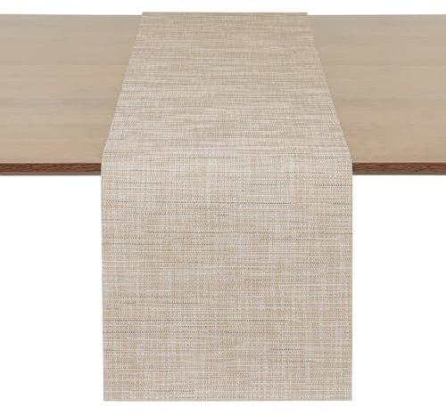 Myir JUN Camino de Mesa Moderno PVC Termoaislante para Manualidades Lavable para Comedor Cocina para Interior y Exterior Fiesta Vacaciones Decoración de Mesa 30 x 240 cm (Champán)
