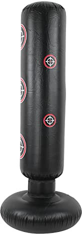 Sac de Boxe Gonflable, Sac de Boxe Debout de 63 Pouces pour Adultes, Sacs de Boxe Lourds autoportants, avec Support, Sac de Kickboxing pour Femmes et Hommes pour l'entraînement