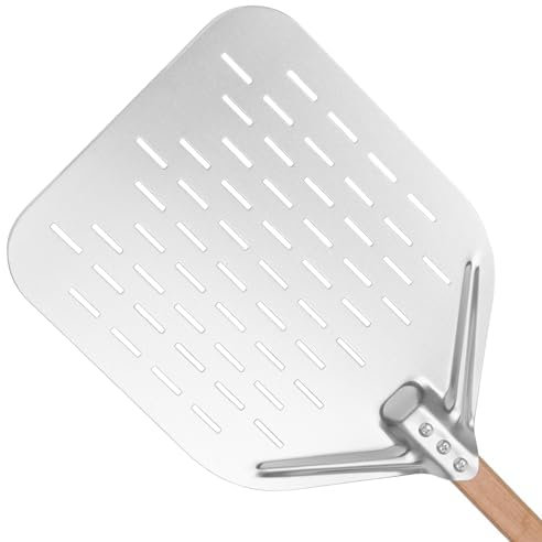 HOUSLUX Pizza Peel 40 * 30cm 12 inch Pizza Paddle with Large Surface and Removable Handle Pizza Peel (Wooden)