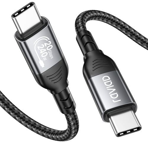 RAVIAD Cable USB C 2M, USB 3.2 Gen2x2 20Gbps Transfert Données, 240W Câble USB C vers USBC, Transmission Video 8K@60Hz 4K@60Hz pour iPhone 16/15, Galaxy S25/S24/S23, MacBook, Pad, Moniteurs, SSD