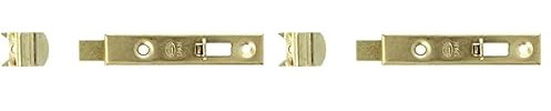 Amig - Pack de 2 Pasadores de Sobreponer para Puertas Mod.368 | Pestillo de Seguridad para Cierre Vertical | De Acero con Acabado Latonado | Medidas: 100 x 15 mm (Paquete de 2)