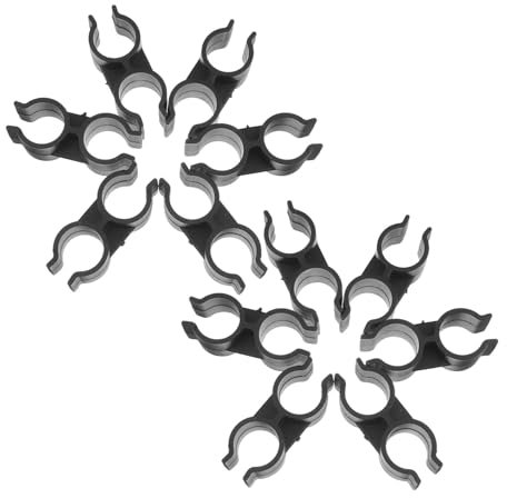 YOSADIER 12pcs Double Pipe Clamps Shelf Pole Connectors for Warehouse Supermarket Easy Installation Pipe Fasteners for Securing Rods and More