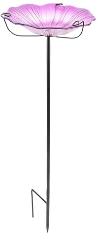 WOHPNLE Fuente Solar para baño de Aves, Fuente de baño de pájaros Solar de Hierro Fundido con estaca Elegante para el Aire al Aire Libre para el Patio de jardín Balcón