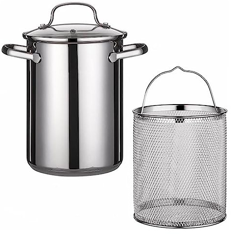 Asparagus Pot, Stainless Steel Vegetable Steamer and Pasta Cooker with Basket and Lid for Kitchen and Restaurant Use