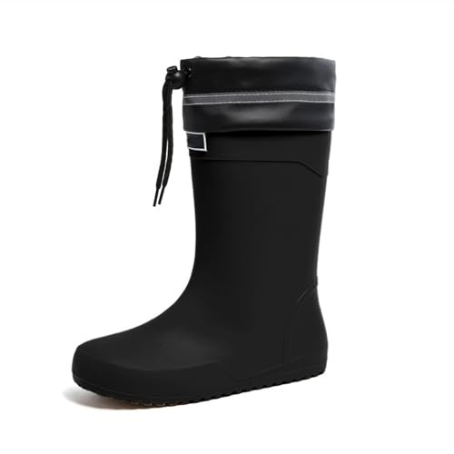 Bottes d'équitation pour femme - Chaussures imperméables - Antidérapantes - Légères - Bottes d'équitation en caoutchouc - Bottes mi-hautes doublées respirantes