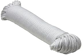 Extreme Max 3008.0448 Braided Cotton/Polyester Clothesline - 7/32 x 200', White
