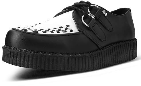 T.U.K. Vegan Viva Low Creeper - Zapatos Hombre y Mujer - Color Black and White TUKskin™ - Talla EU37