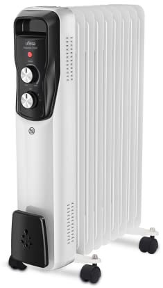 Ufesa Antares 2000 Radiador de Aceite 2000W, 9 Elementos, Termostato Regulable, Asa y Ruedas de Transporte, Radiador Eléctrico Bajo Consumo, Blanco