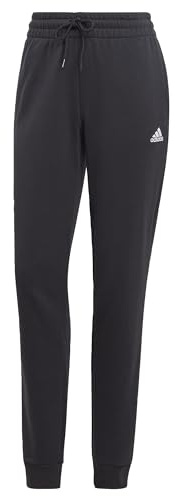 adidas Damen Essentials Linear French Terry Cuffed Pants, Black / White, S