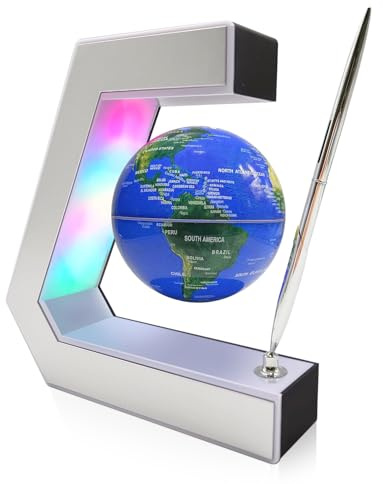 Flagest Magnetic Levitation Globe with LED Lights & Touch Control and Pen, Floating Globes for Educational Home Office Desk Bookshelf Decor, Birthday Anniversary Holiday Creative Gift(3.3 Inches Globe)