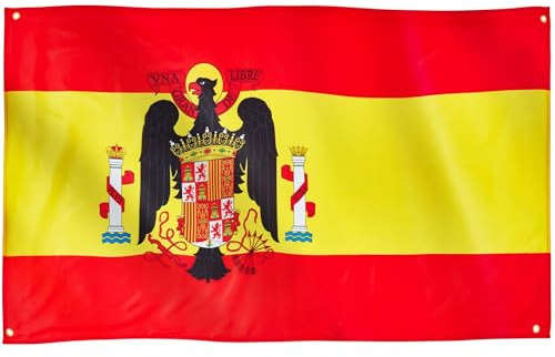 Runesol Bandera España Águila de San Juan, 91x152cm, 3ft x 5ft, 4 Ojales, Ojal en Cada Esquina, Águilas, Fiesta de San Juan, Banderas Premium, Interior, Exterior, Colores Vivos