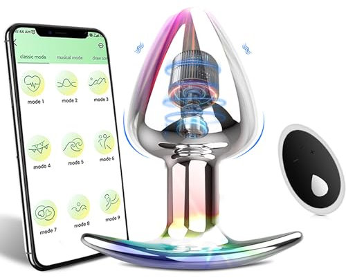 TDLPlus APP Metall Analplug Anal Vibratoren mit 9 Vibrationsmodi und Fernbedienung, Buttplug Anal Dildo Vibratorstarb Prostata Stimulator Vibrator Sexspielzeug für Männer Frauen Paare