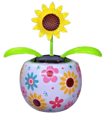 Luckxing Juguete de Flor,Flor,Adorno de Coche con Bailando con energía Solar en macetas Coloridas - Decoración de Coche de Flores, Figuras de Baile solares para Escritorio de