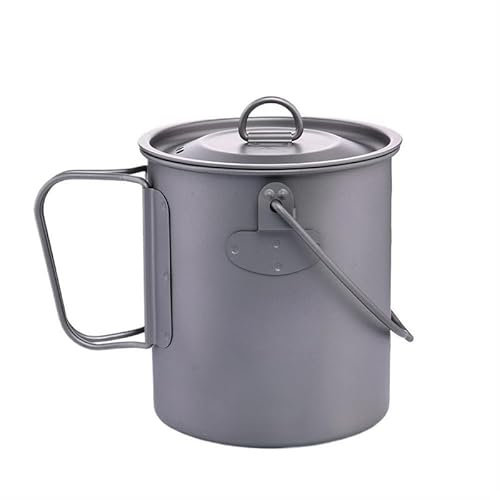 Descubra la vajilla perfecta for exteriores for picnics y viajes: duradera, liviana y resistente al óxido, suministros for campamento(Ti Hang Pot 750ML)
